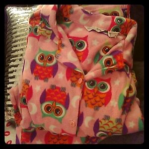Plus size Pink Fleece Owl Pajamas